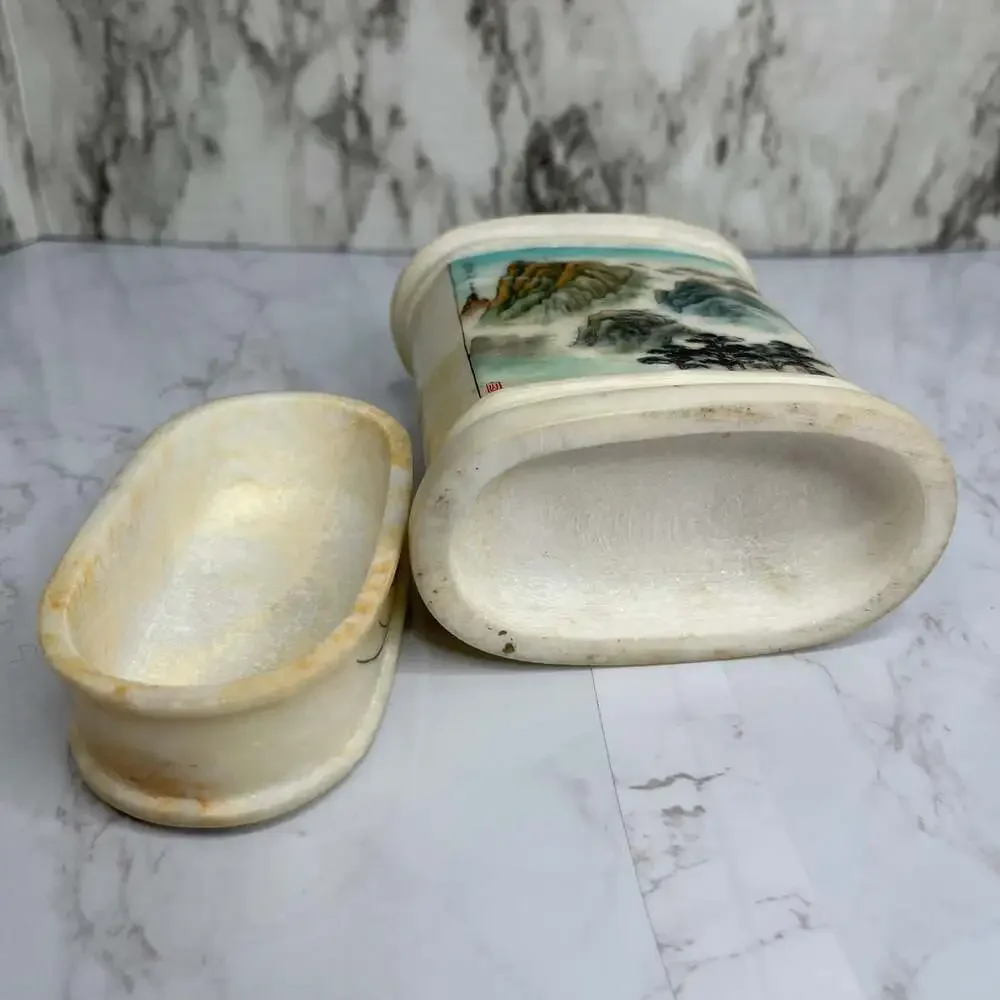 Vintage Asian Stone Bathroom Container
